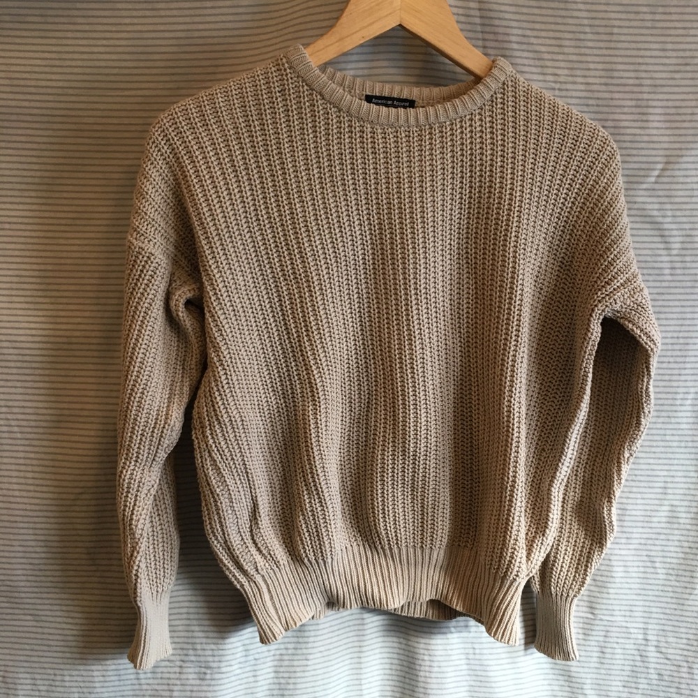 American Apparel Oatmeal Fisherman Sweater size XS